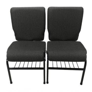 Imagem de 02 Cadeiras Para Igrejas C/ Porta Biblía E Porta Cálice Cinza - DESIGN