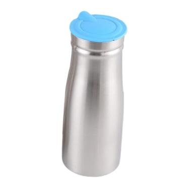 Imagem de Ｂｅｓｇａ Jarra de aço inoxidável 1000ml para água fria, recipiente para bebidas, cerveja, café, leite, grande capacidade, resistente a quebras, 8,5x23cm, Azul