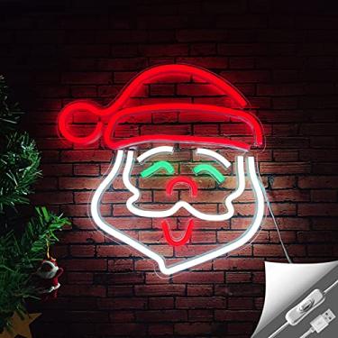 Imagem de Santa Claus Neon Sign, Christmas LED Neon Signs for Wall Decor, Christmas Night Light with USB/Swicth, Acrylic Neon Light Signs for Bedroom Aesthetic Teen Gift Girl Kid Room Birthday Wedding Party Bar