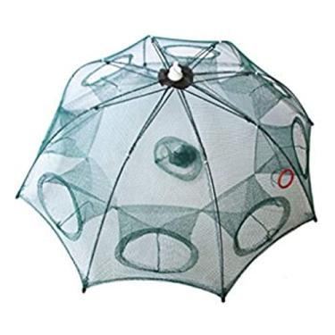 Imagem de PuDong Crawfish Trap, Crab Fish Trap, Armadilha de pesca dobrável Armadilha de Rede Cast com corda de nylon de 18 pés para pegar pequenos enguias, enguias de peixe, caranguejo, lagosta, mina, camarão, pacote com 2