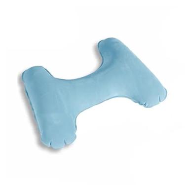 Imagem de Travesseiro Inflável de Viagem Anatômico – Conforto Ergonômico para Pescoço e Lombar | Compacto, Aveludado e Portátil – Ideal para Viagens de Carro, Avião ou Uso no Escritório