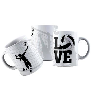 Imagem de Caneca Cerâmica I Love Eu Amo Vôlei Feminino Voleibol