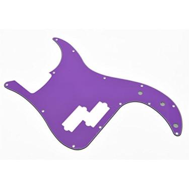 Imagem de KAISH Pickguard estilo baixo PB 13 furos P placa raspadinha baixo pickguard para EUA/México precisão P baixo roxo 3 camadas