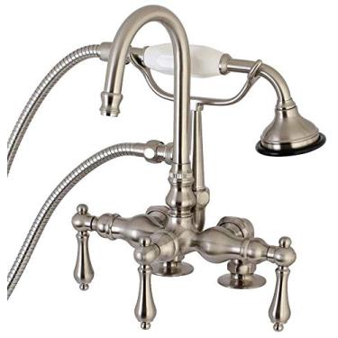 Imagem de Kingston Brass Torneira de banheira vintage AE13T8, cetim, níquel escovado