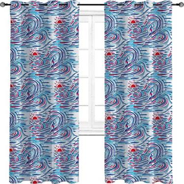Imagem de Cortinas blecaute Havaí para quarto – Isolamento térmico, economia de energia e redução de ruído, 2 painéis por grupo são usados na sala de estar ou quarto, L 203 x C 272 cm multicolorido 11