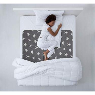 Imagem de Almofada de cama reutilizável para incontinência 132 x 86 cm - protetor de colchão grande lavável à prova d'água para idosos, crianças que fazem xixi na cama, hospitais, animais de estimação (1 pacote