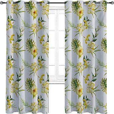 Imagem de Cortinas blackout em aquarela – Cortinas de isolamento térmico, economia de energia e redução de ruído para quarto e sala de estar, cortina de isolamento de cozinha com tratamento de sombreamento