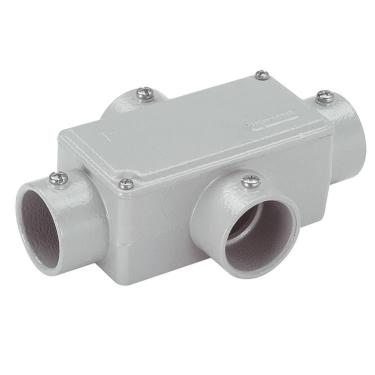 Imagem de Caixa Derivação Alumínio Conduletzel Cinza Tipo X C/ Rosca BSP C/ Placa – Wetzel | 1.1/2" Cód. E002100060