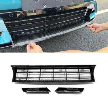 Imagem de Grade de para-choque de tela de inseto para carro, tiras decorativas, kit de corpo de grade de corrida, grade de para-choque dianteiro para parte externa SU7 (aparência de carbono)
