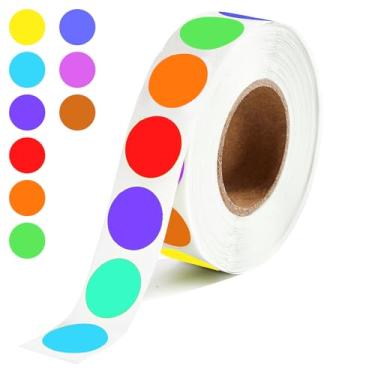Imagem de 1000 peças de adesivos redondos coloridos 1/2 polegada adesivos coloridos de ponto círculo pequeno etiquetas de código para escritório, loja, quintal, venda, casa, sala de aula, marcação (colorido