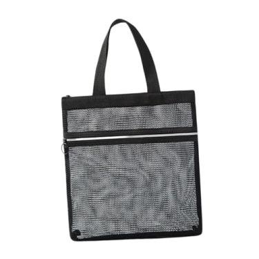 Imagem de IEUDNS Bolsa de praia de malha com alça, multifuncional, portátil, para academia, banho, higiene pessoal, para praia, faculdade, acampamento, Preto
