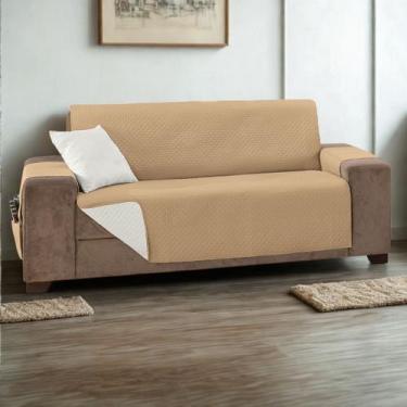 Imagem de Capa De Sofá 3 Lugares Impermeável Dupla Face Com Bolsos - MR ENXOVAIS