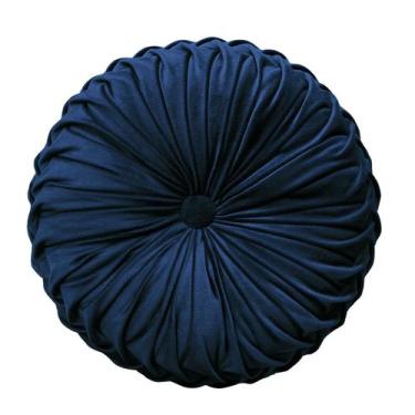 Imagem de Almofada redonda Teieas de veludo plissada para decoração de casa