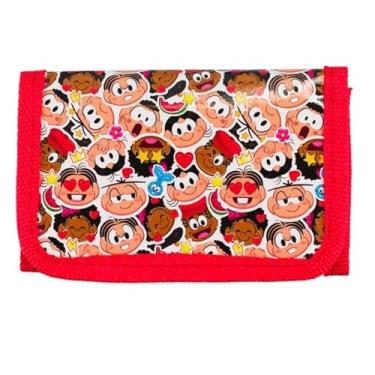 Imagem de Carteira Infantil Para Crianças Vermelha Personagens 8x2x12cm - Turma Da Mônica
