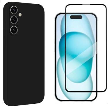 Imagem de [GL CASES] Capa A15 Capinha Samsung A15 Case Aveludada Anti Impacto Reforçada Silicone Emborrachado Com Proteção De Câmera + Pelicula Para Samsung Galaxy A15 De Vidro 3D Cobertura Total Da Tela