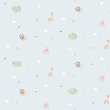 Imagem de Papel De Parede Lullaby Azul Claro 2223 - Rolo 10m X 0,53m