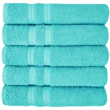 Imagem de Kit 5 Toalhas Super Grossa E Felpuda Macia 80x150cm Verde Aqua Beka