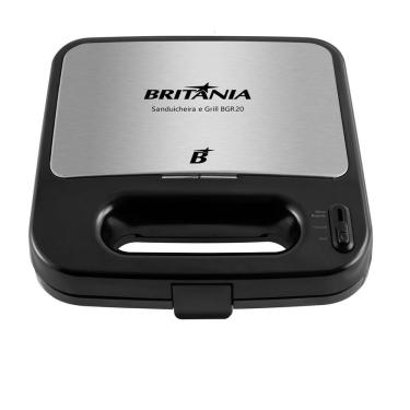 Imagem de Sanduicheira e Grill Britânia Antiaderente Preta BGR20 – 220 Volts
