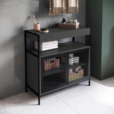 Imagem de Gabinete de Banheiro Industrial Avis 2 PT Preto