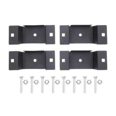 Imagem de Diydeg Suporte de Bolso da Estaca de Reboque, 4 PCs Pesados Suportes de Trilho de Trailer de Aço de Carbono Pesado Com Cantos Arredondados para Colchas e Caminhões de Madeira ou