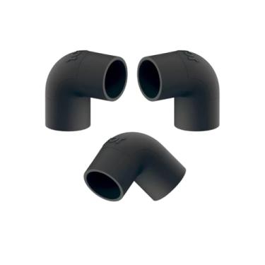 Imagem de Kit 3Un Cotovelo 90° C/Janela P/Eletroduto 1/2pol PVC Antichamas (Preto)