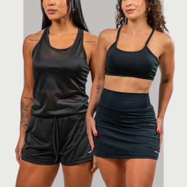 Imagem de Kit 2 Conjuntos Fit Academia Treino Dia Dia Shorts 2 Em 1 - PACO texti