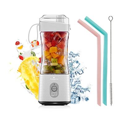 Imagem de Vaeqozva Liquidificador portátil recarregável por USB, mini liquidificador pessoal de frutas para smoothie, suco de frutas, shake de proteína, milk shakes