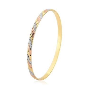 Imagem de Bracelete Redondo Detalhes Diamantado Folheado a Ouro 18k - Maise Joia