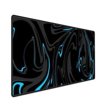 Imagem de Mouse Pad Gamer Speed Extra Grande Desk Pad Profissional Premium Com Borda Costurada 60x30 - Aquarela Cinza Ciano