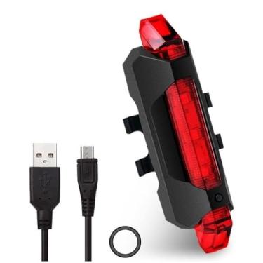 Imagem de Lanterna Traseira para Bicicleta LED Recarregável USB – Luz de Segurança com 4 Modos de Iluminação