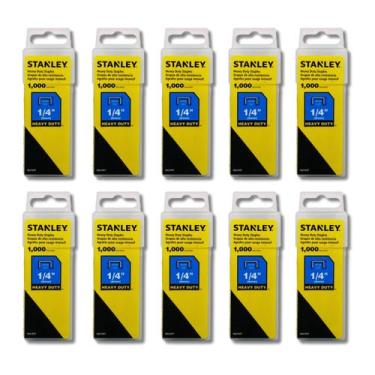 Imagem de Kit 10 Grampo Grampeador Stanley Heavy Duty 6mm 1/4 Pol Tapeceiro Marc
