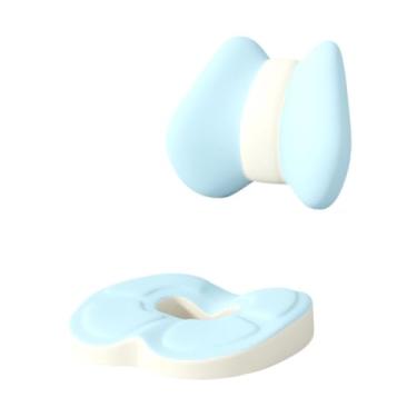Imagem de Kokiya Travesseiro de espuma viscoelástica para apoio lombar e apoio para cóccix, almofada de para cadeira de jogos e sofá, Azul