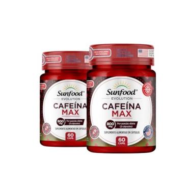 Imagem de KIT 02 CAFEÍNA MAX 800MG 60 CAPSULAS - SUNFOOD EVOLUTION