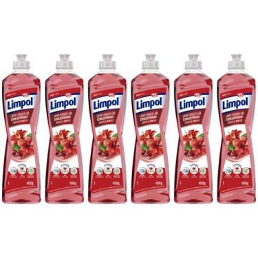 Imagem de Detergente Gel Limpol 400ml Kit C/6 Cereja Hibisco Alta Performance na