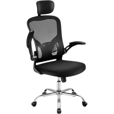 Imagem de Cadeira Ergonômica Mesh Preta com Apoio Lombar, Cabeça e Braços Ajustáveis, base metalica – Reclinável, Alta Capacidade – Escritório & Home Office