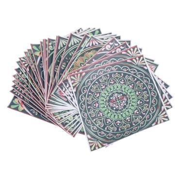 Imagem de Adesivo de telha adesiva auto adesiva à prova de óleo floral à prova d'água PVC decalques de ladrilhos requintados para banheiro de cozinha 24pcs 15x15cm (HZ058)