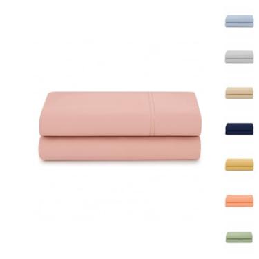 Imagem de Lençol 100% Algodão S/Elástico Avulso Liso com Viés Malha Penteada Fio 30/1 (Rose, Queen)