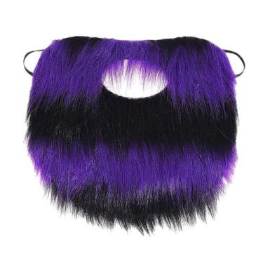 Imagem de simhoa Fantasia de barba falsa, acessório para fantasia de Papai Noel, preto, roxo, para festa