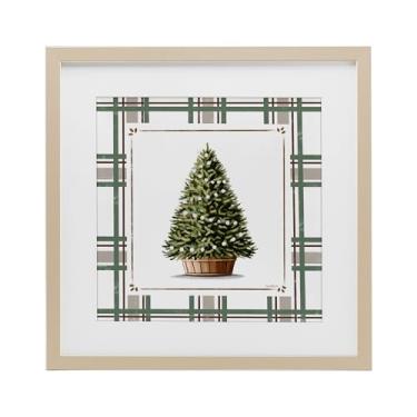 Imagem de Stupell Industries Impressão emoldurada de bétula xadrez em vaso de árvore de Natal por Elizabeth Tyndall, 40 x 40 cm