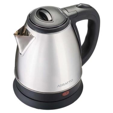 Imagem de Chaleira Elétrica Agratto 1,8 Litros em Aço Inox 220v, Preto e Prata, 