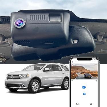 Imagem de Fitcamx Câmera de painel frontal 4K + traseira 1080P se adapta para Dodge Durango 2014-2020 (HD2-6072/com ventilação na frente), visual OEM, vídeo HD duplo, WiFi e aplicativo integrados, gravação em