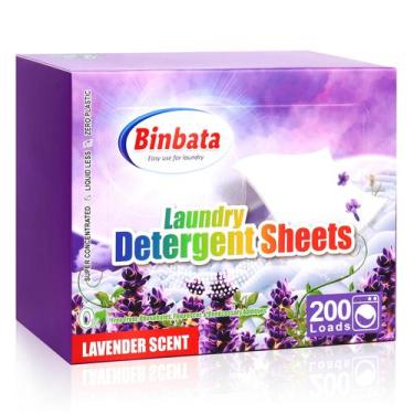 Imagem de Lençóis de detergente para roupa Binbata 200 Loads Lavender Scent