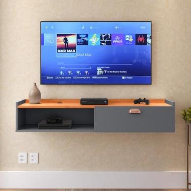 Imagem de Rack Home Classic 0,90 para Sala de Estar - Suporte para TV e Decoração Moderna, Sala, Quarto - Loja Inova BR (Cinza/Cinam.)