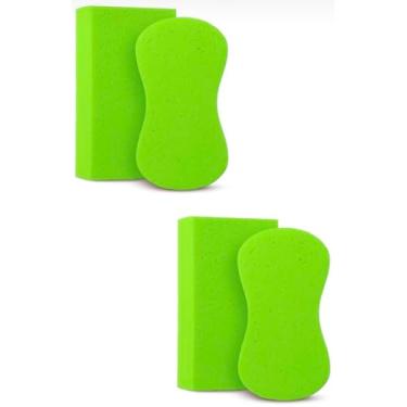 Imagem de Esponjas de limpeza multiuso grandes - pacote com 4, perfeitas para lavagem de carro, limpeza doméstica, argamassa de azulejos - Esponja grande para lavar carro