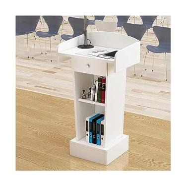 Imagem de Podiums Podium Stand Speaking Lectern Heavy Duty Pulpit Podiums Recepção Desk Floor Standing Design para Hall de Hotel/Área de Recepção/Palestras