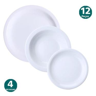 Imagem de Jogo 4 Lugares Pratos Rasos Fundos Sobremesa Iguaçu Porcelana Germer 1