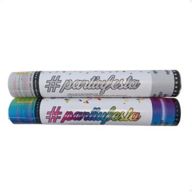 Imagem de Lança Confete Prata, Dourado e Colorido Kit 2 Pçs Para Festa - Partiuf