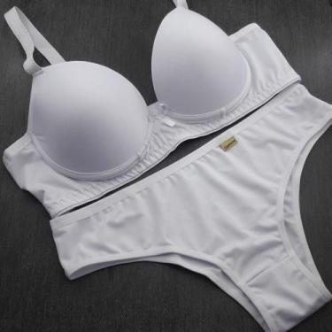 Imagem de Conjunto de Lingerie Plus Size com Bojo Básico Dia a Dia sem Renda Con