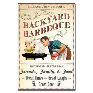 Imagem de Placa Decorativa MDF Vintage Barbecue - Quartinhos