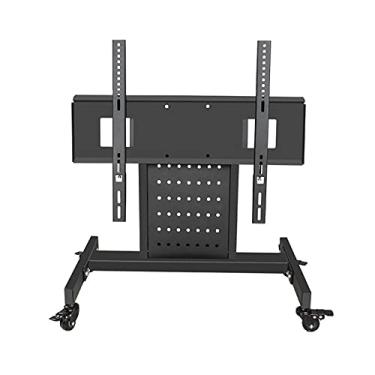 Imagem de Suporte para monitor de TV Suporte de TV de chão Carrinho móvel de 81.3 cm-190.5 cm Suporte de TV comercial móvel com 4 rolos universais Suporte de TV de rotação de coluna dupla, suporta suporte de TV